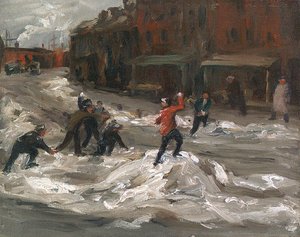 Children Throwing Snowballs