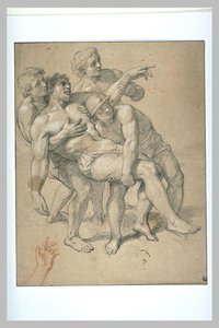 Homme Demi-nu, Soutenu Par Trois Autres — Charles Le Brun