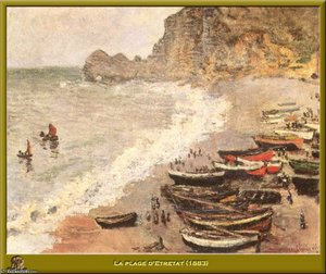 La Plage D_etretat — Claude Monet