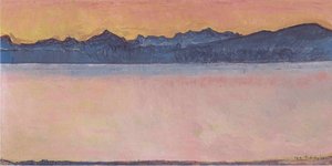 Lake Geneva With Mont Blanc In The Morning Light — Ferdinand Hodler, Impressionism