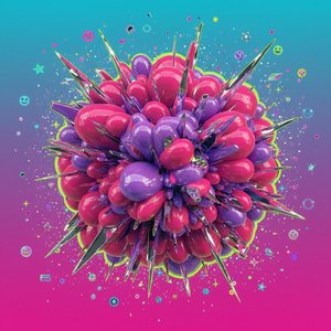 Chrome Fracture In Neon Bloom — Henri Colin, Contemporary