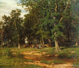 Haymaking In Oak Grove — Ivan Ivanovich Shishkin, Russian Romanticism