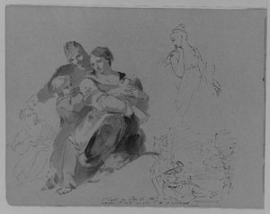 Holy Family Et Al.; Turning Female Figure, Half Length; Woman Seated At Window — Thomas Sully