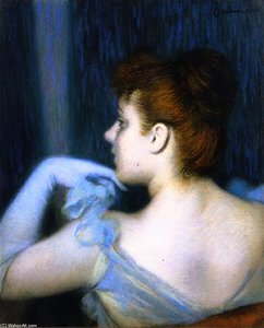Girl In Blue From The Rear — Federico Zandomeneghi