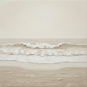 Silent Undulations: A Monochromatic Study Of Sculpted Waves And Ethereal Horizons — David Moreau, Plaster & Texture Art