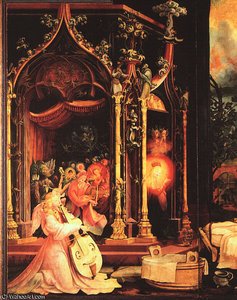 Isenheimaltaret Änglakonsert Musée D'unterlinden,c — Matthias Grünewald
