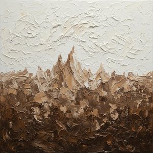Monolithische Schatten Und Zerklüftete Gipfel In Einem Singulären Ausdruck Irdischer Spannung — David Moreau, Gips- & Texturkunst