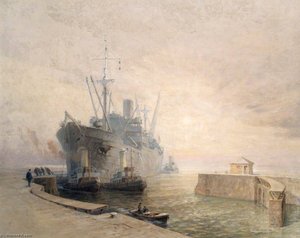 The Battle Of The Atlantic A Cargo Ship Completes Another Crossing — John Edgar Platt
