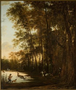 Deer Hunters In The Woods — Jan Hackaert