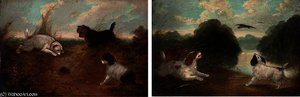 Terriers Disturbing Ducks; And The Rabbit's Escape — George Armfield (smith)