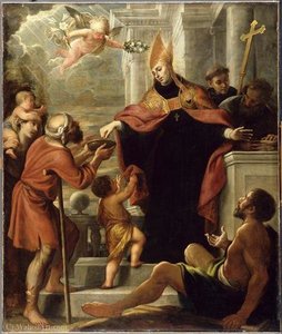 Santo Tomas de Villanueva distributing alms