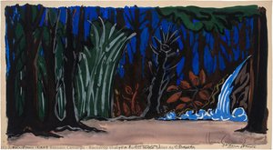 Backdrop study for forest in the ballet As Icamiabas
