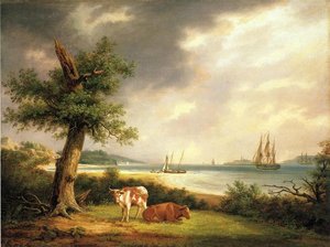 The Narrows, New York Bay — Thomas Birch, Hudson River School