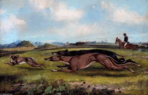 Two Greyhounds Coursing A Hare — Samuel Henry Gordon Alken