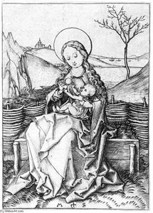 Madonna On The Turf Bench — Martin Schongauer, Northern Renaissance