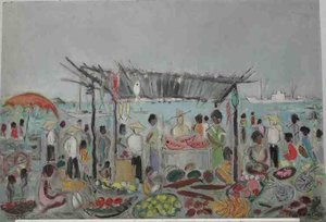 Vietnamiens au marché de Port Vila