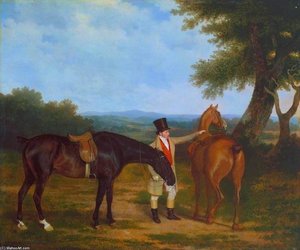Two Hunters With A Groom — Jacques Laurent Agasse