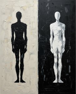 Eternal Duality: A Monumental Study Of Light And Shadow In Sculptural Impasto — Laurent Fabre