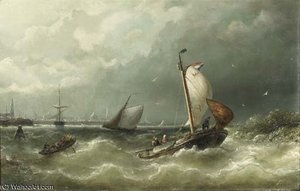 A Sailing Barge From Marken On The Ij — Nicolaas Riegen