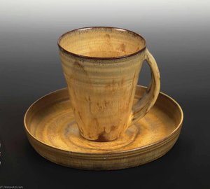 Tall Cup From The Yellow Luncheon Service For Six — Beatrice Wood