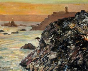 Corbière Lighthouse From The South Coast Of Jersey — Francis Ferdinand Maurice Cook