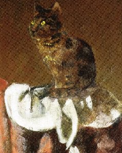 The Cat In The Mirror Iii (detail) — Balthus