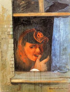Man behind the Window (also known as Self Portrait after Adriaen van Ostade)