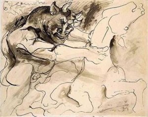 Ein Minotaurus Und Ein Pferd — Pablo Picasso