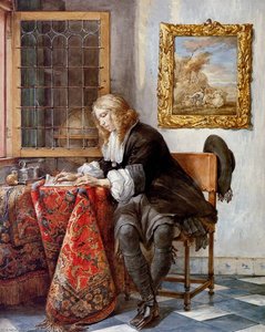 Gentleman writng a letter Sun