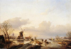 Winter ice skating