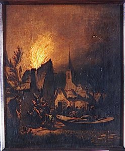 INCENDIE DANS UN VILLAGE