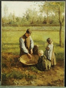 Watching Father Work - — Albert Neuhuys