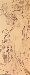 Iris — Alphonse Mucha, Art Nouveau
