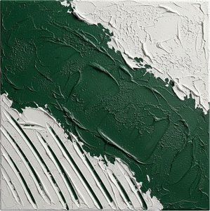Fragmented Verdure: A Monumental Study In Sculptural White And Forest Shadows — David Moreau, Plaster & Texture Art