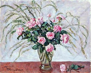 Roses And Asparagus — Pyotr Konchalovsky