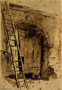 The Entrance To A Large Barn — Giambattista Tiepolo, Rococo