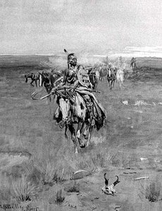 Pawnee Horse Thieves, (painting) — Charles Marion Russell