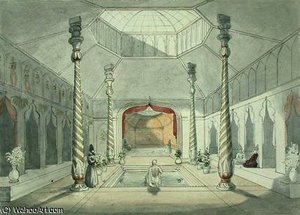 Interior Of A Persian Bath At Kermanshah — Charles Hamilton Smith