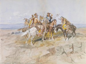 Approach Of The White Men — Charles Marion Russell, Western Romanticism