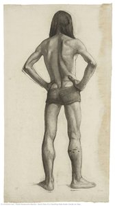 Back View Of A Standing Male Nude, Hands On Hips — Paula Modersohn-becker