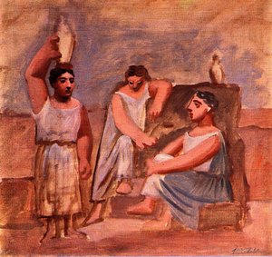 Three Women At A Fountain (study) — Pablo Picasso, Surrealism