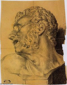 Bust Of A Man With His Mouth Wide Open — Albin Egger Lienz