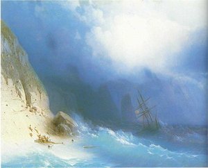 The Shipwreck Near Rocks — Ivan Konstantinovich Aivazovsky, Romanticism