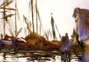 Shipping Venice: The Gesuati (also Known As Boats On The Giudecca) — John Singer Sargent, Impressionist Landscape