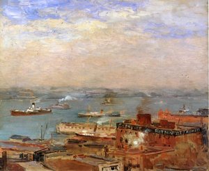 Early Morning, North River — Julius Garibaldi Melchers