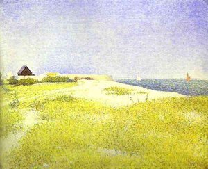 View Of Fort Samson, Grandcamp — Georges Pierre Seurat, Pointillist Impressionism