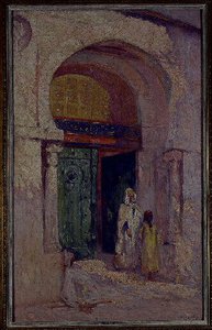 Entrée d'une mosquée au soleil à Constantine