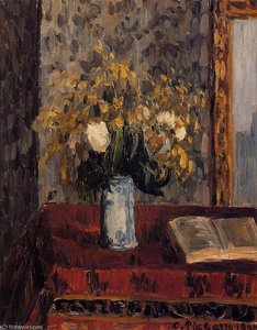 Vase Of Flowers, Tulips And Garnets. — Camille Pissarro