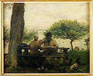 Le Dejeuner A Honfleur (cote De Grace) — Adolphe Félix Cals