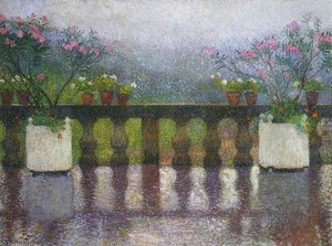 Terrace In The Rain In Marquayrol — Henri Jean Guillaume Martin